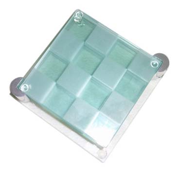 Glass Coaster With Aluminum Bases